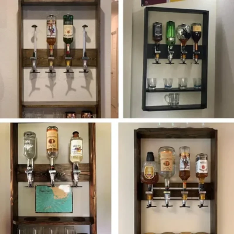 Wall Mounted Liquor Dispenser Bar Butler Bracket Drinks Alcohol Shot Station Liquor Beverage Whisky Dispenser Bar Accessories