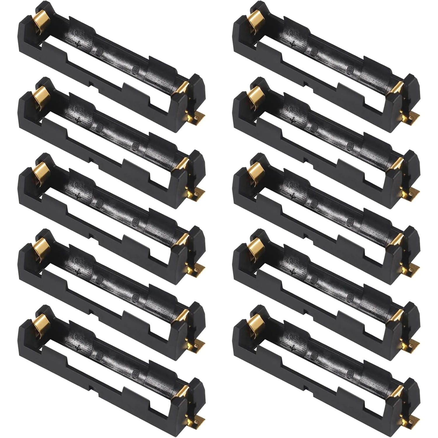 10pcs 18650 Battery Clip Holder Box Case for 18650 Battery Copper Contacts Battery Storage Box Case Holder 1 Slots 3.7V