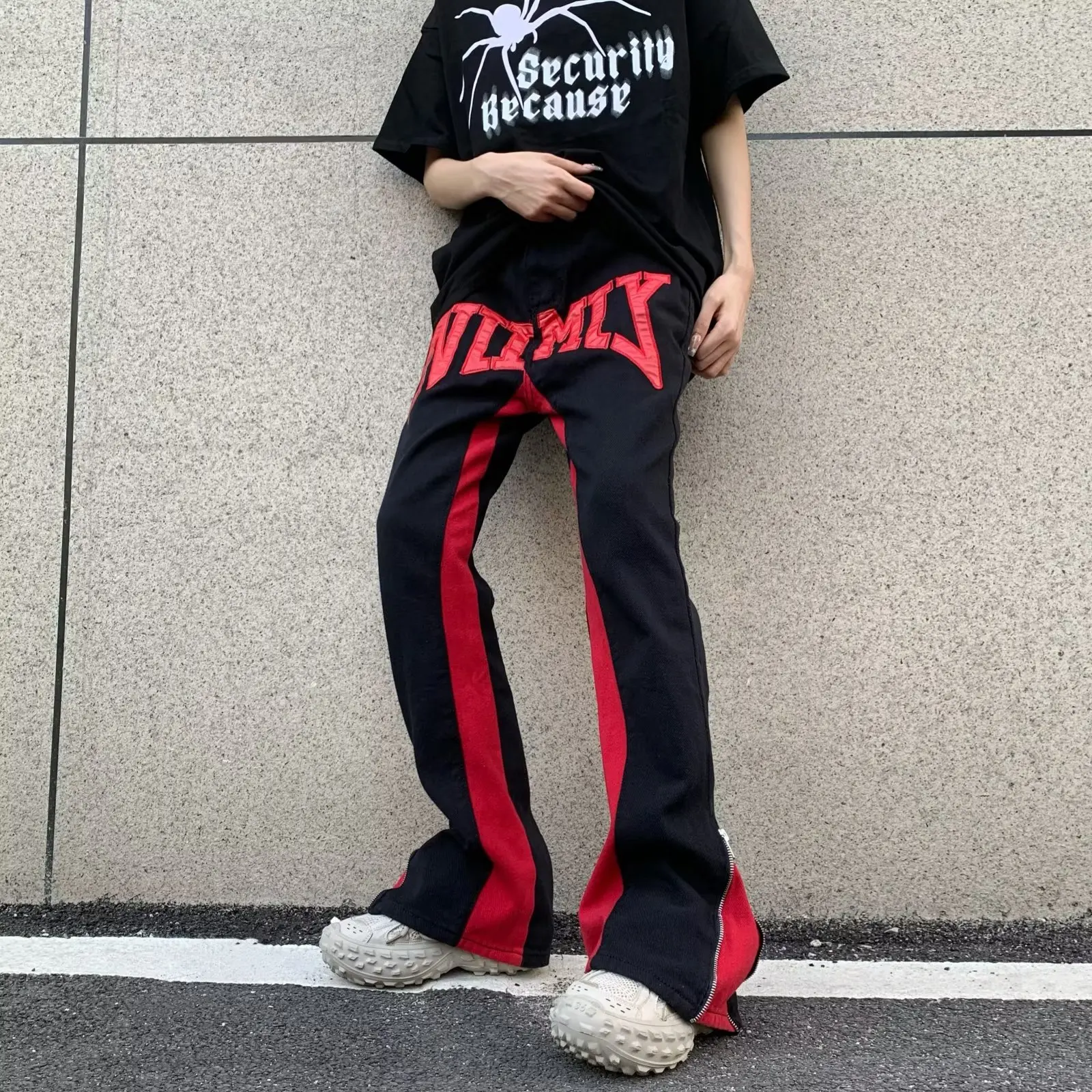 Spring Streetwear Vintage 2000s Washed Pleated Baggy Blue Jeans for Women Straight Casual Loose Denim Trousers Oversized Cargos