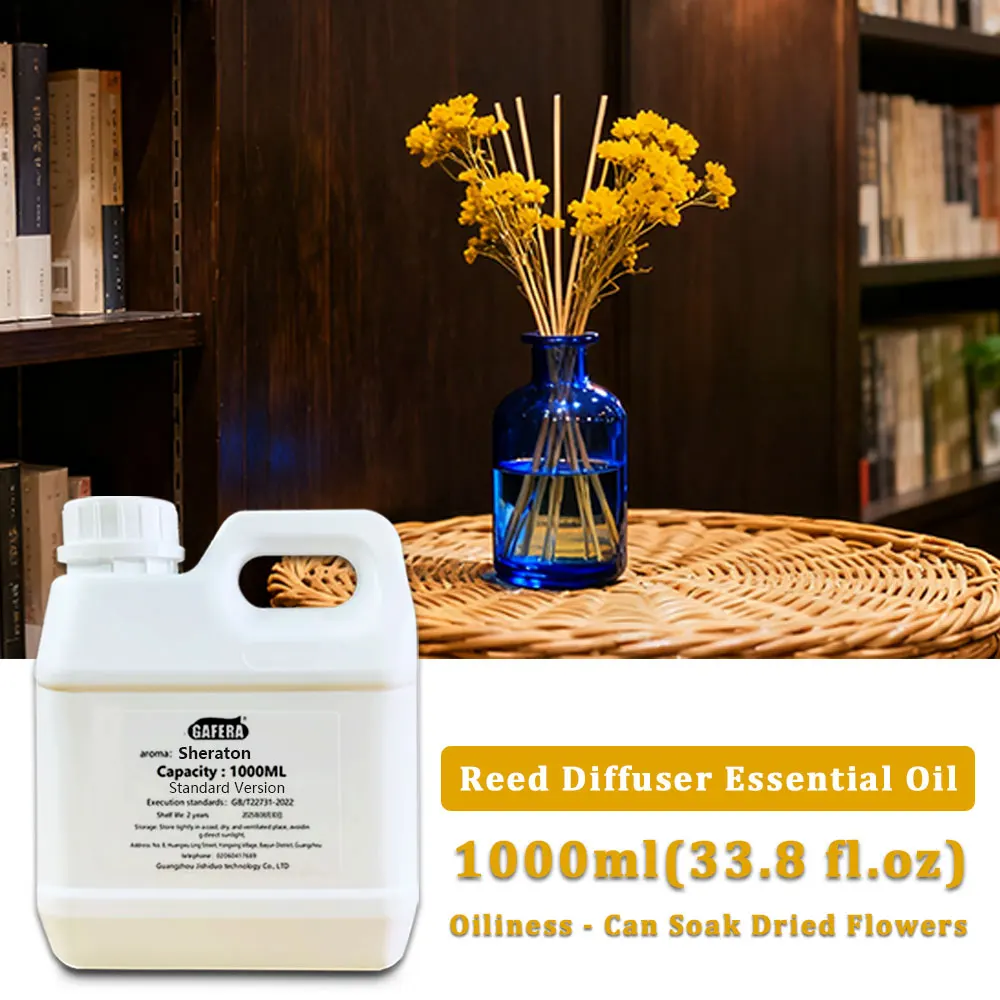 GAFERA 1000ml (33.8 fl.oz) Sheraton Ritz-Carlton Flameless Aromatherapy Essential Oils - Reed Diffuser Oil, Large Bottle Perfume