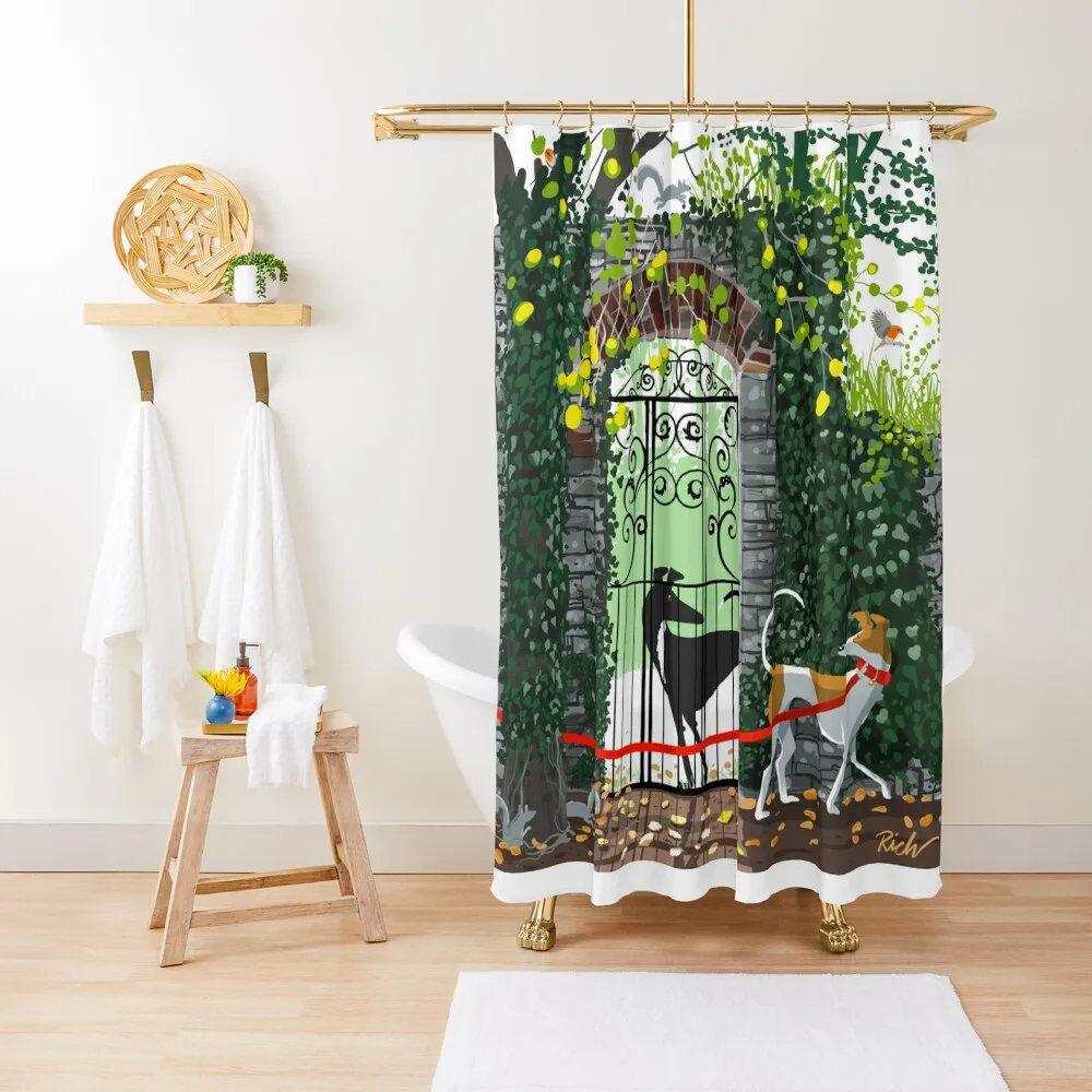 

The Garden Gate Shower Curtain Window Shower Bath Waterproof Bathroom Shower Set For Bathroom Curtain