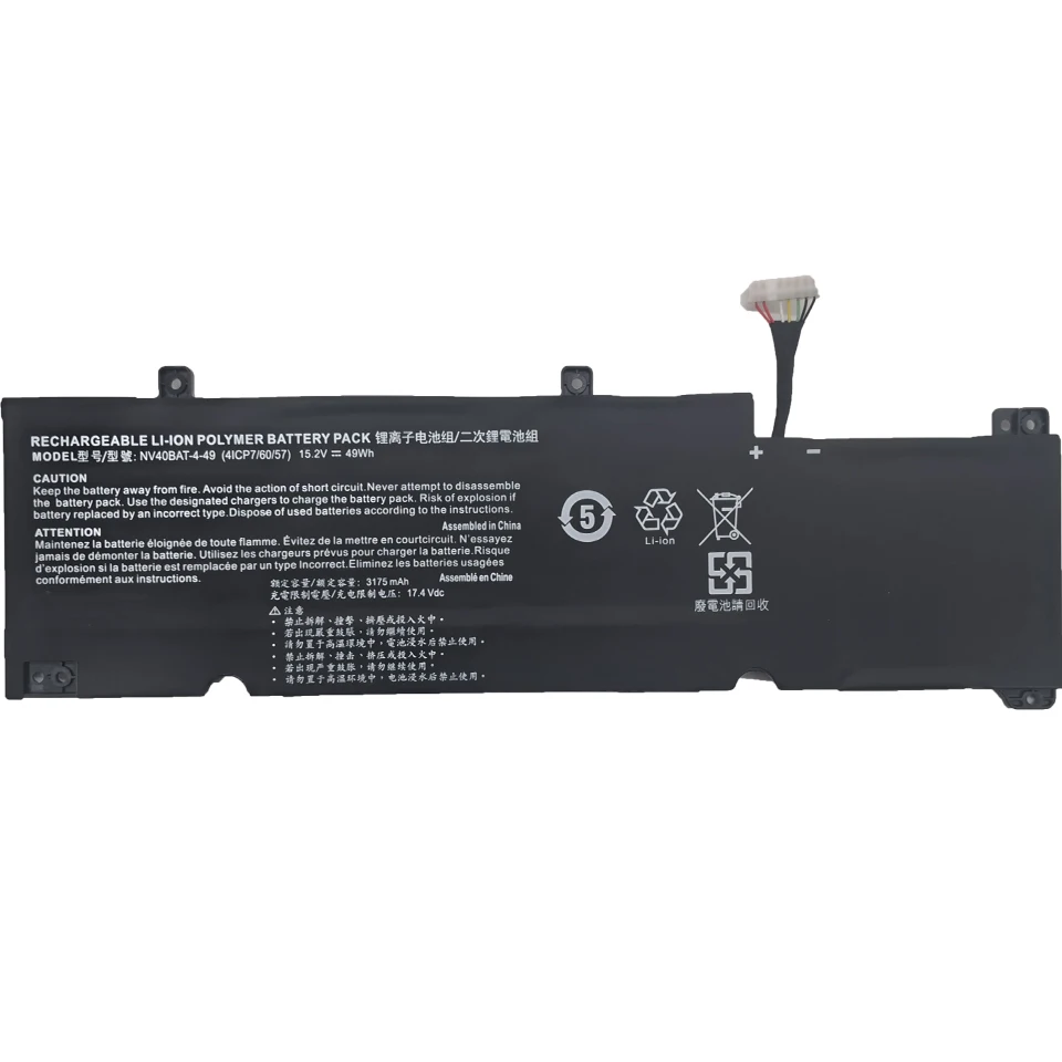 7XINbox NV40BAT-4-49 15.2V 49Wh 3175mAh Laptop battery For THUNDEROBOT IGER S1 SCHENKER XMG Core 14 NV40BAT-4 4ICP7/60/57