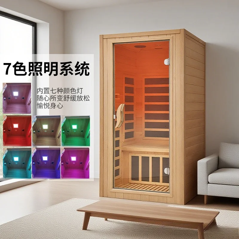 Family Mobile Single Hemlock Far Infrared Sauna Steam Room Foreign Trade