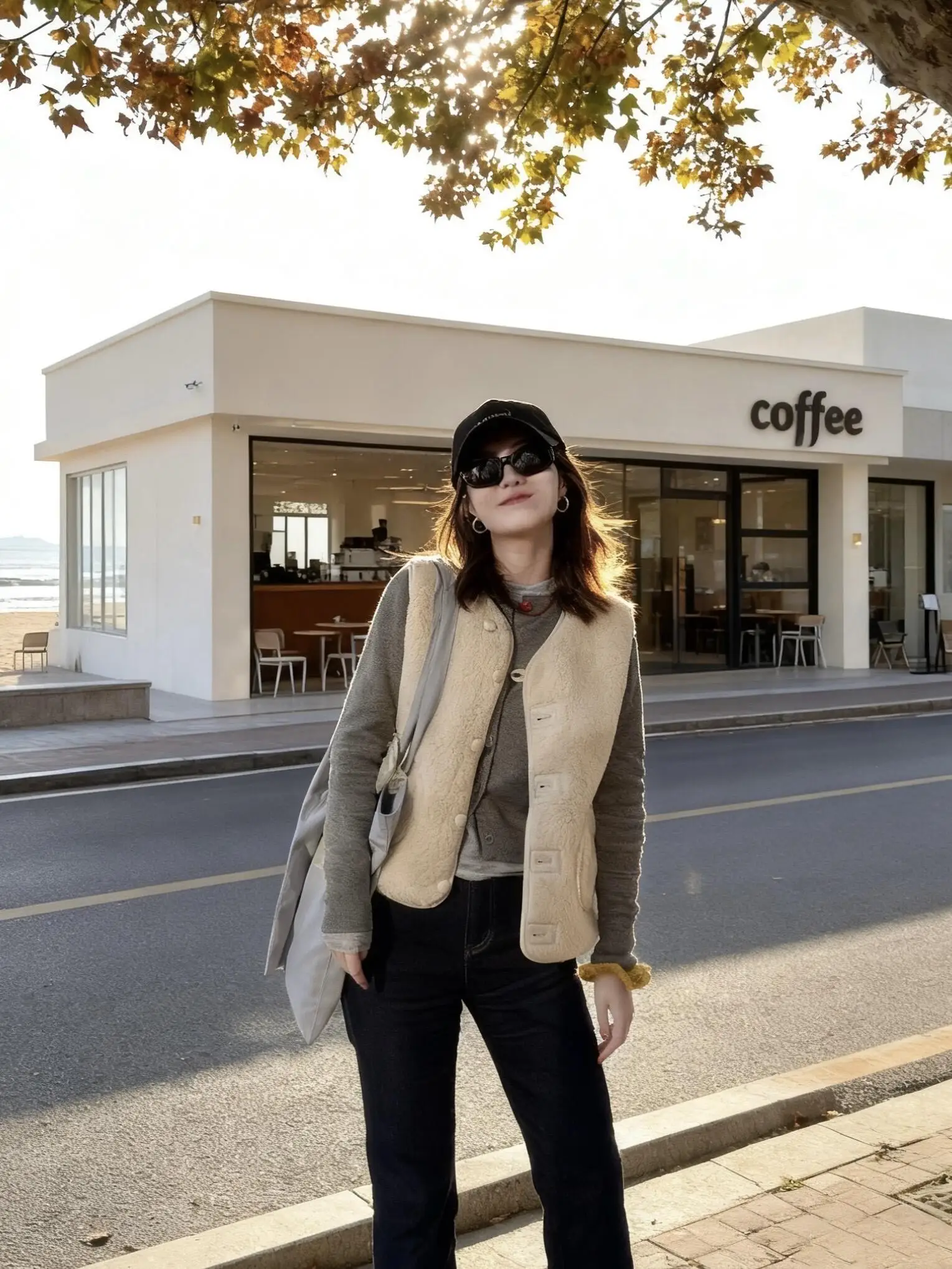 シックな毛皮のようなウールのベスト女性の秋冬痩身アンチエイジングヴィンテージアウターウェア暖かい Plu Sle カジュアル Faion ベスト