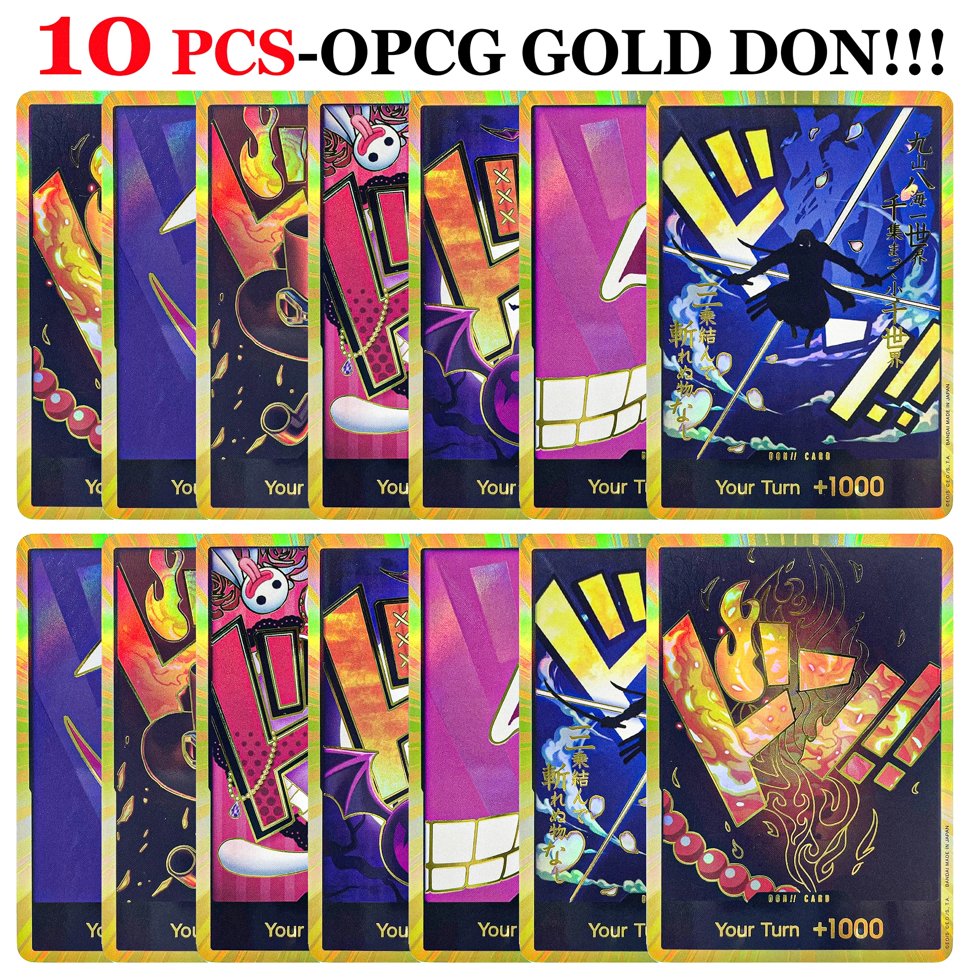 

10Pcs GOLD DON One Piece Card 2024 PRB01 ZORO Premium Booster THE BEST English Version TCG Game Collection Cards