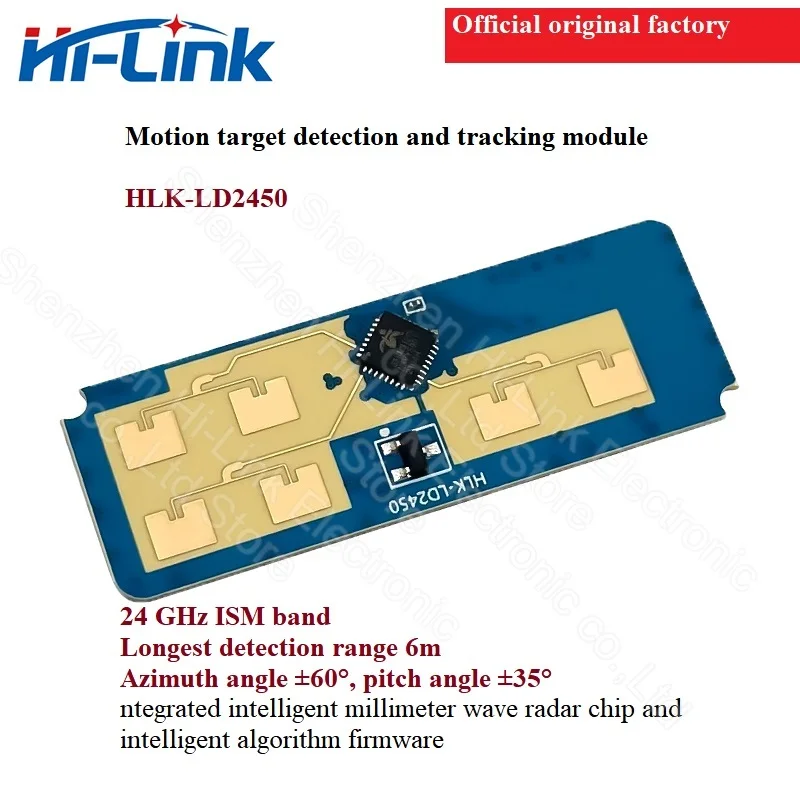 24G HLK-LD2450 MM fala ludzkie ciało śledzenie ruchu trajektoria moduł czujnika radarowego LD2450 inteligentny dom odległość wykrywania 8M