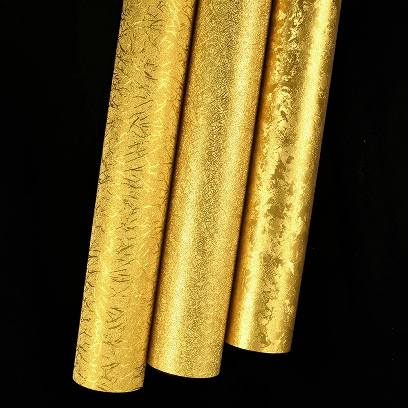 

Современные простые 3D однотонные обои из темной золотой фольги, обои для ресторана, отеля, кабинета, потолка, однотонные рельефные обои
