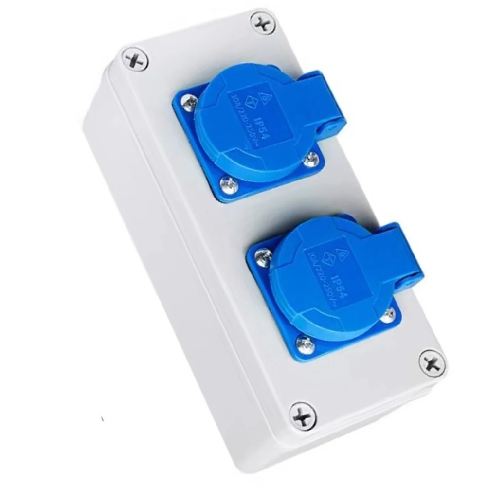 Waterproof Wall Mount Power Distributor Unit with 2 x 16A 220V Sockets IP54 Certified for Industrial Outdoor Environments