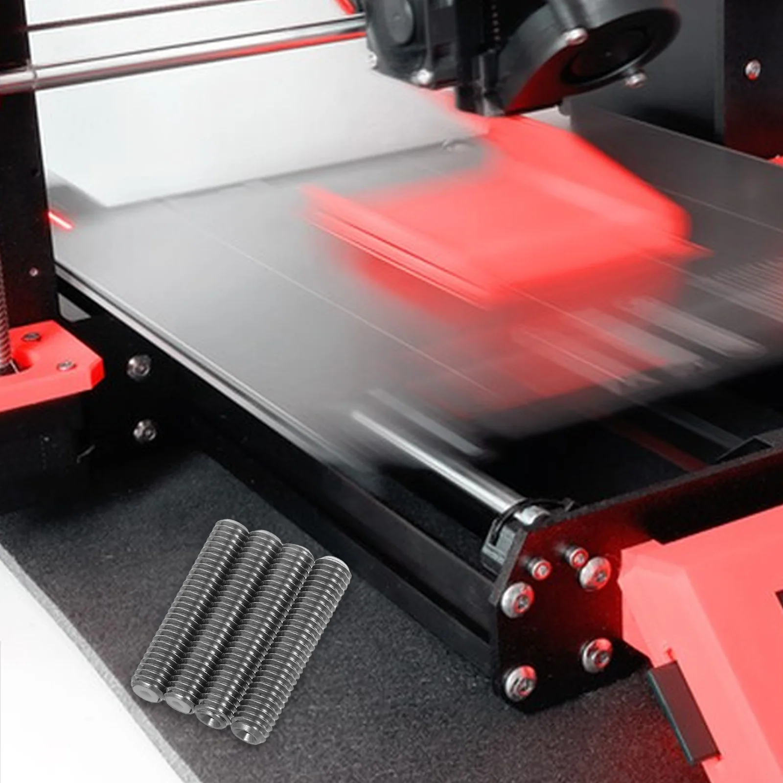 

4Pcs Printer Threaded Pipe 3D Printer Parts Nozzle Screw Full Thread Tube Liner High Efficiency Stable Material Anti-Clogging