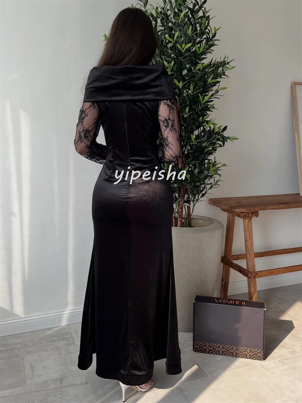 Sukienki midi na zamówienie, seksowne, plisowane, z koronką, o kroju syreny, z odkrytymi ramionami, sukienki na specjalne okazje, wykwintna wysoka jakość.