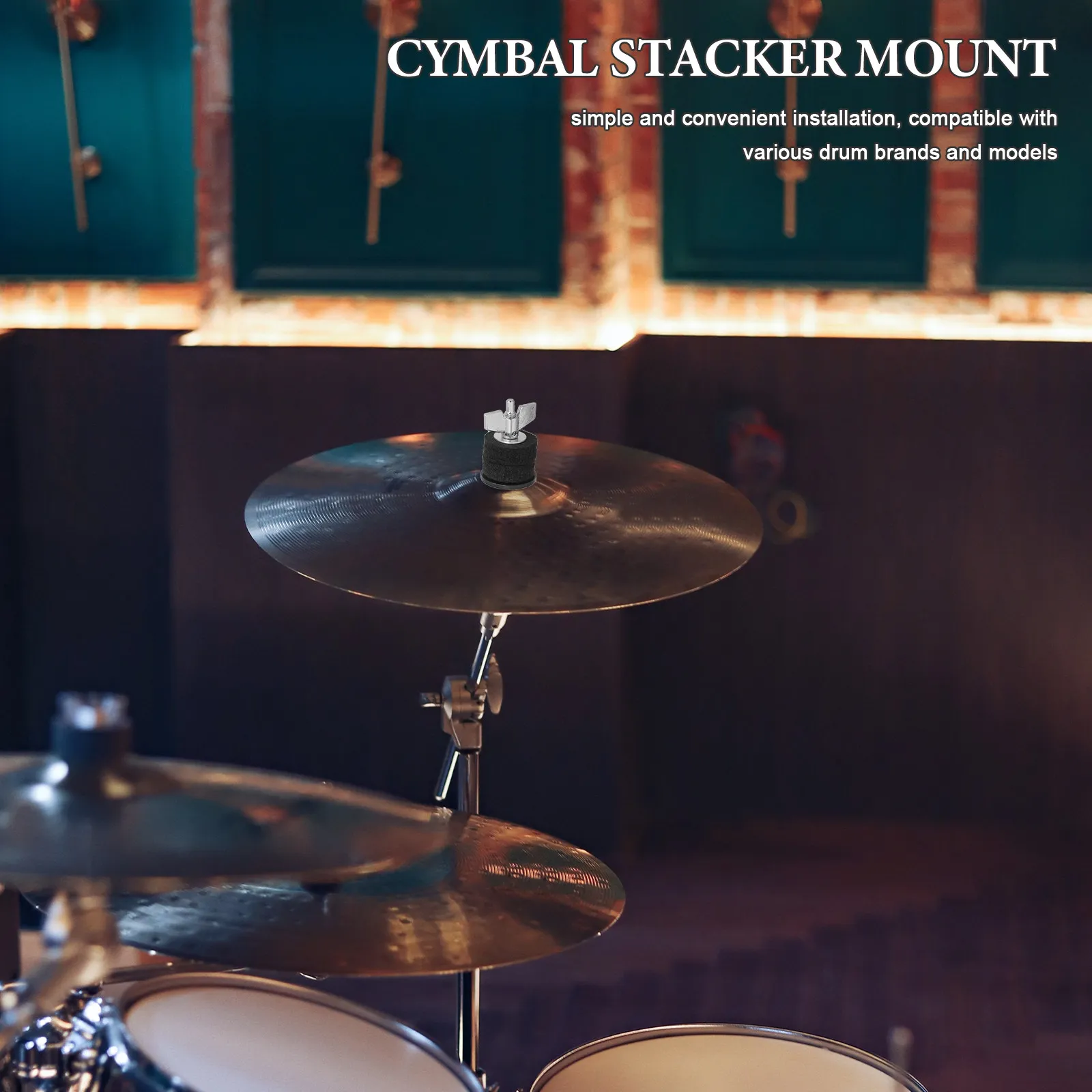 Double Layer Adjustable Cymbal Stacker Mount Drum Kit Cymbal Holder Stack Rack Extension Arm Adapter Drum Hardware Accessory