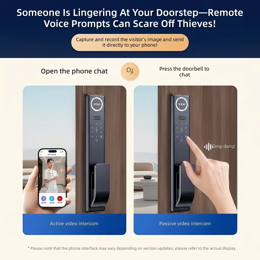 3D顔認識、手のひら静脈認証、スマートドアロック、IP65防 - Smart Door Lock 3D Face Palm Vein のレビューと価格