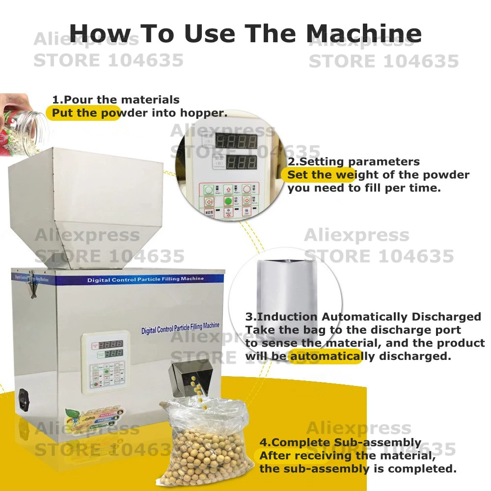 Automatic Granule Powder Spices Weighing Filling Machine 500G Measuring Flour Manual Filler Seed Sachet Tea Packaging Machine