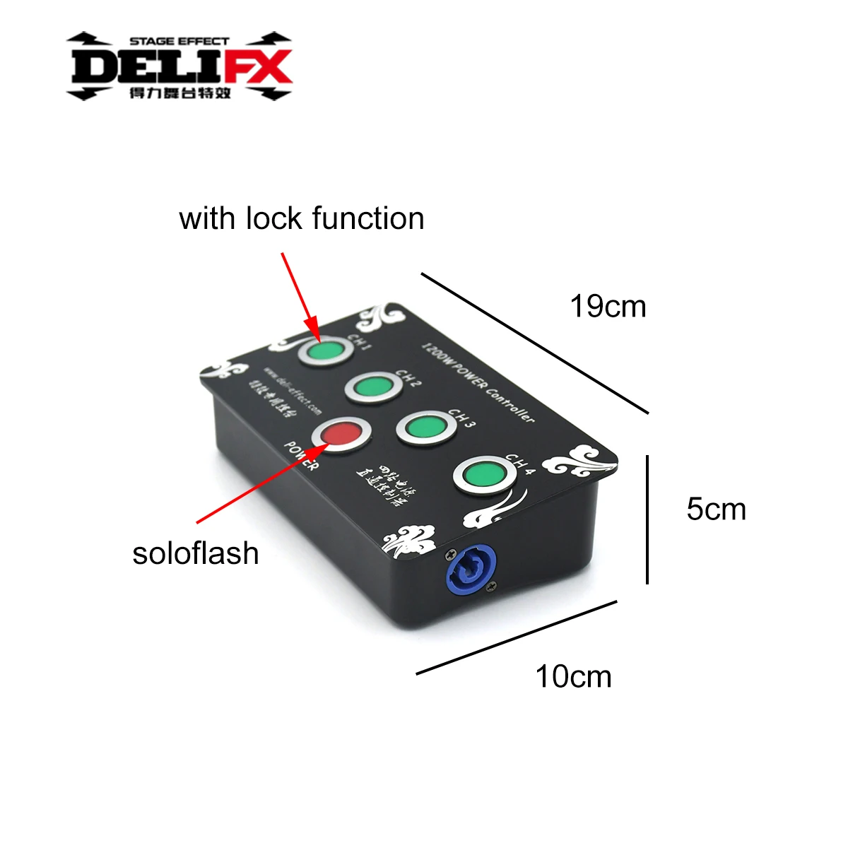 Single Trigger Pull Box Dj Stage Light Controller 4 Channels Mini Power Controller with Red Soloflash Button Effect Console