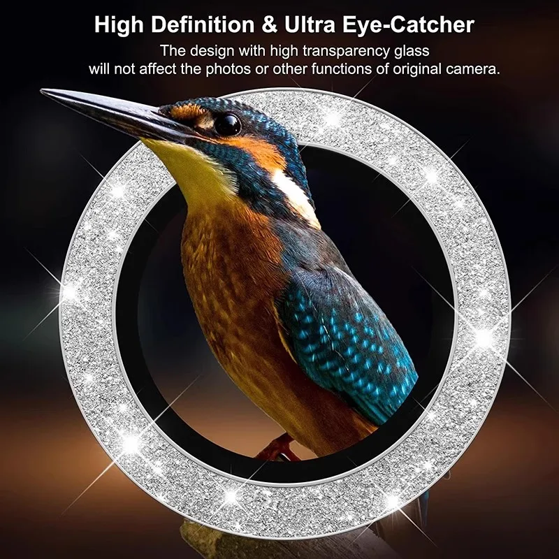 BXHBling Kameraobjektivschutz für Samsung Galaxy S25 S24 Ultra S24+ S23 Plus FE Glitzerring Gehärtetes Glas Rückseite Objektivdeckelabdeckung