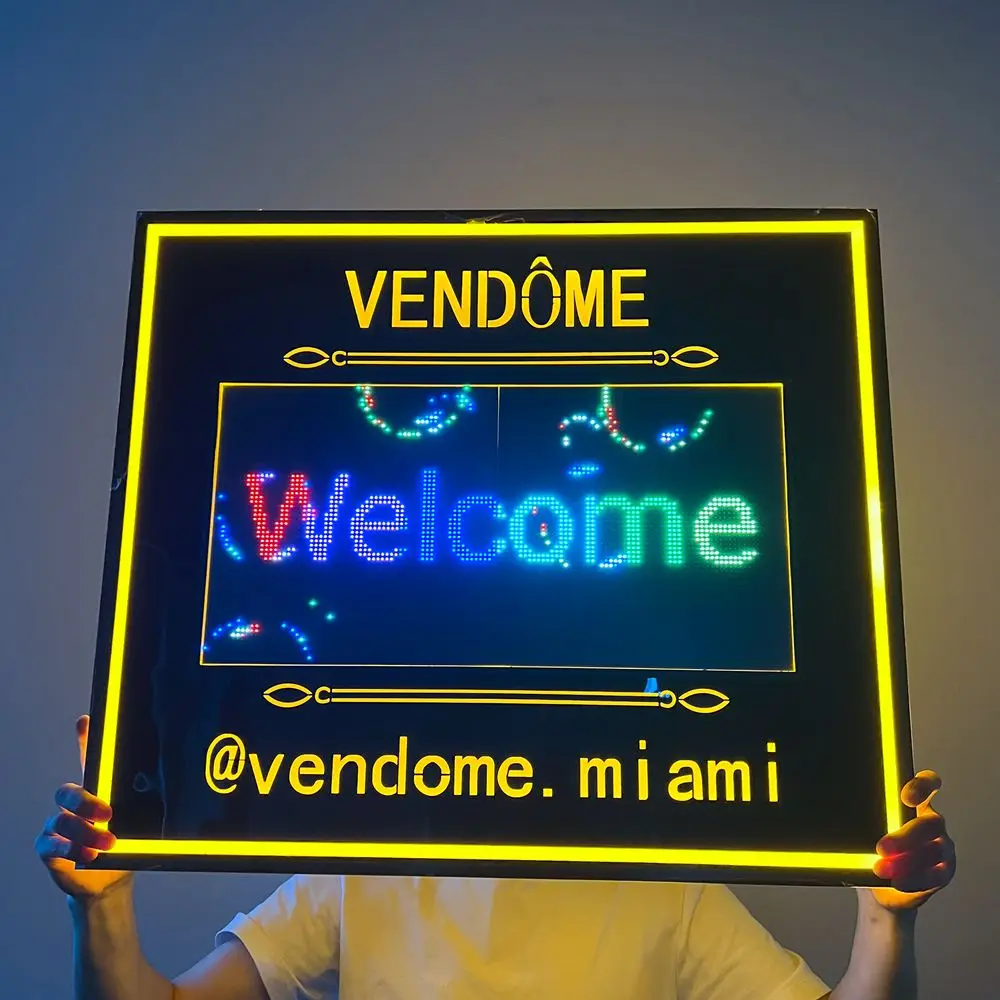 DIY digital screen programmed LED marquee message board signage billboard bottle presenter for vendome miami beach nightclub