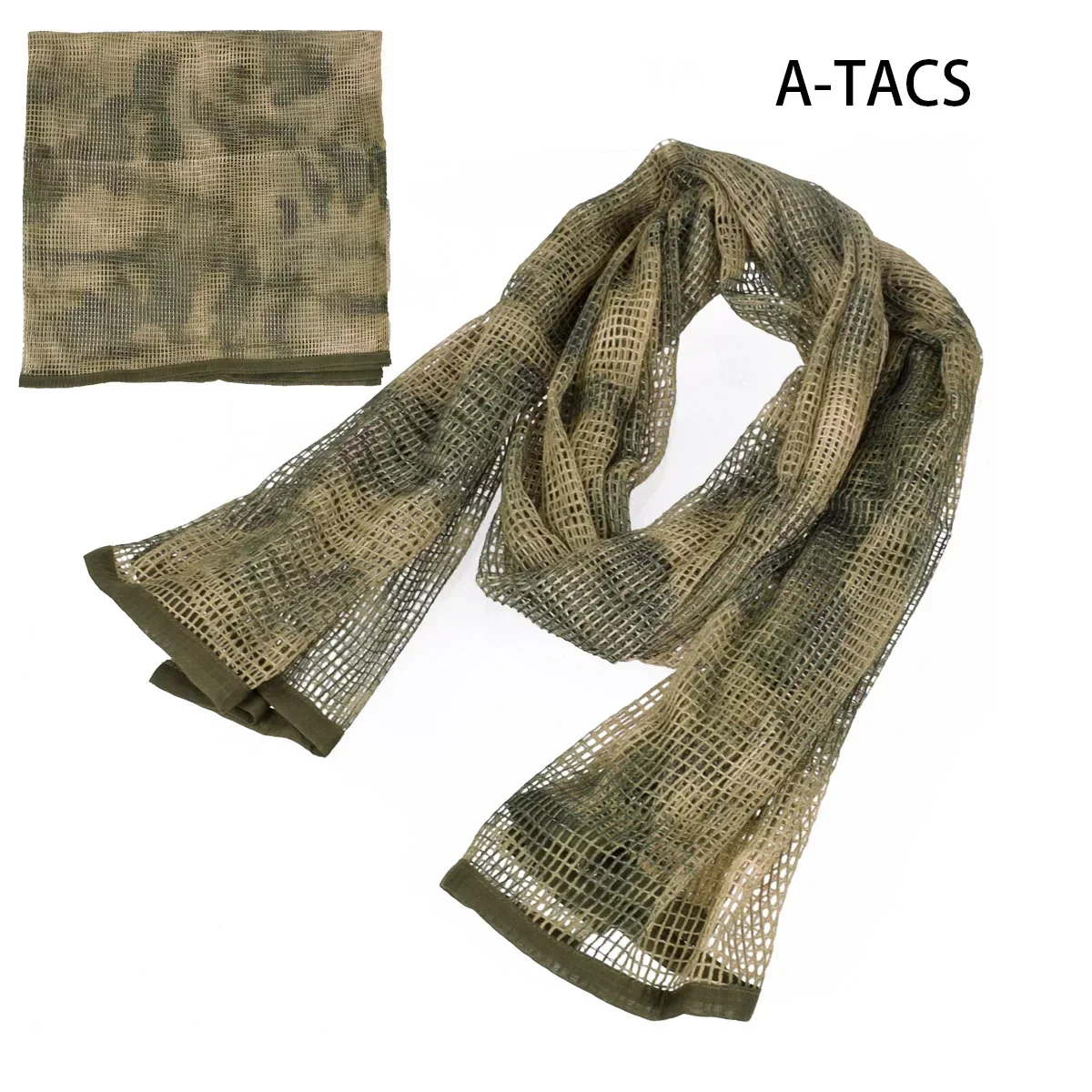 Camouflage Netting Scarf Sniper Veil Camo Mesh Face Scarf Veil Shemagh Head Wrap for Outdoor Camping Hiking Hunting Shooting