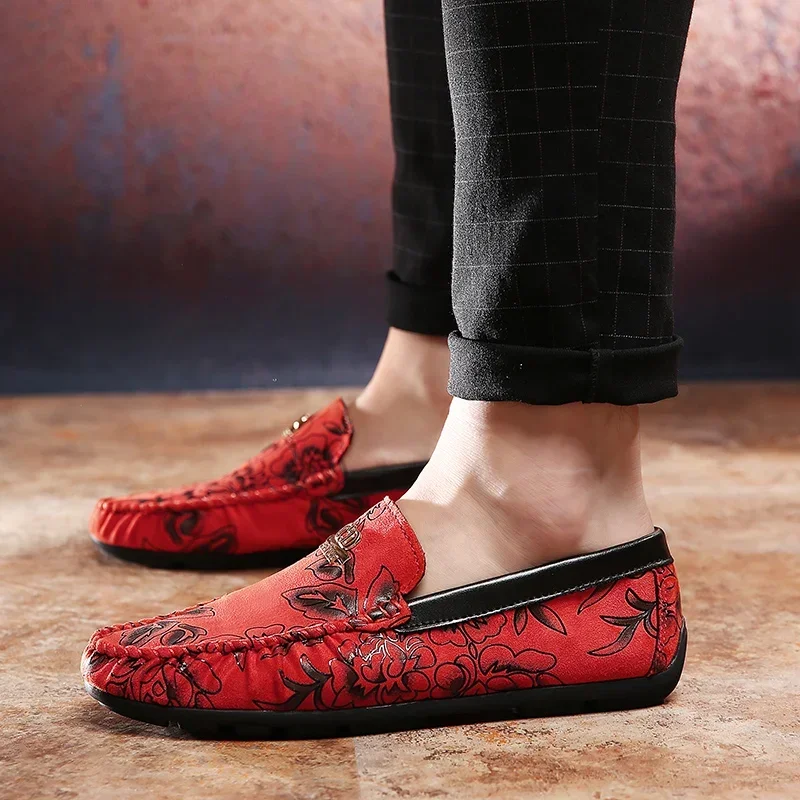 2019 Moccasins Fashionable Split Leather Men Shoes New Trend Casual Slip on Formal Business Wedding Dress Shoes Drop Shipping