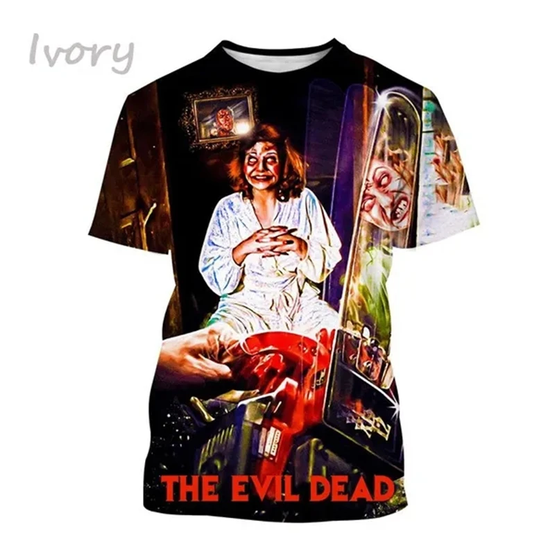 The Evil Dead 3D Printed Men T-shirts Dracula Horror Movie Round Neck Short-sleeved Casual Fashion T Shirts Tops Tee Clothing