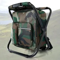 Taburete plegable para exteriores con mochila, silla portátil para Picnic, Camping, pesca, senderismo, verde militar