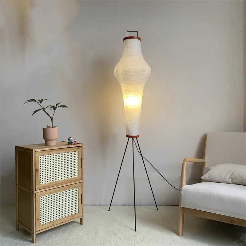 2026 Japanese Designer Akari Noguchi Yong Rice Paper Floor Lamp Led Stand Light For Living Room Bedroom