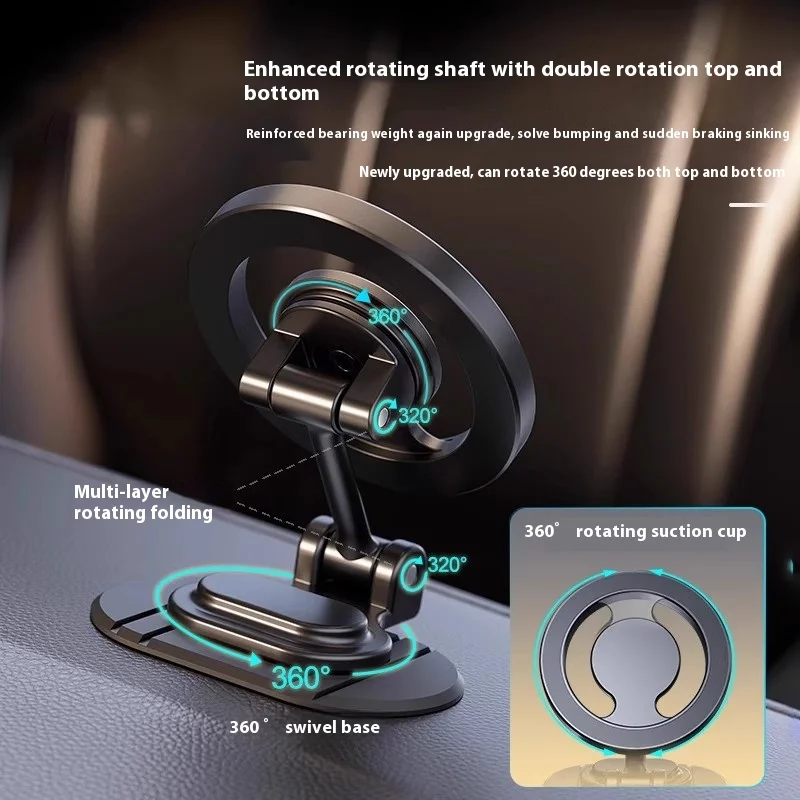 2025 New Car Holder Mobile Phone Magsafe Magnetic Foldableing Rotating Navigation Car Android Apple Universal