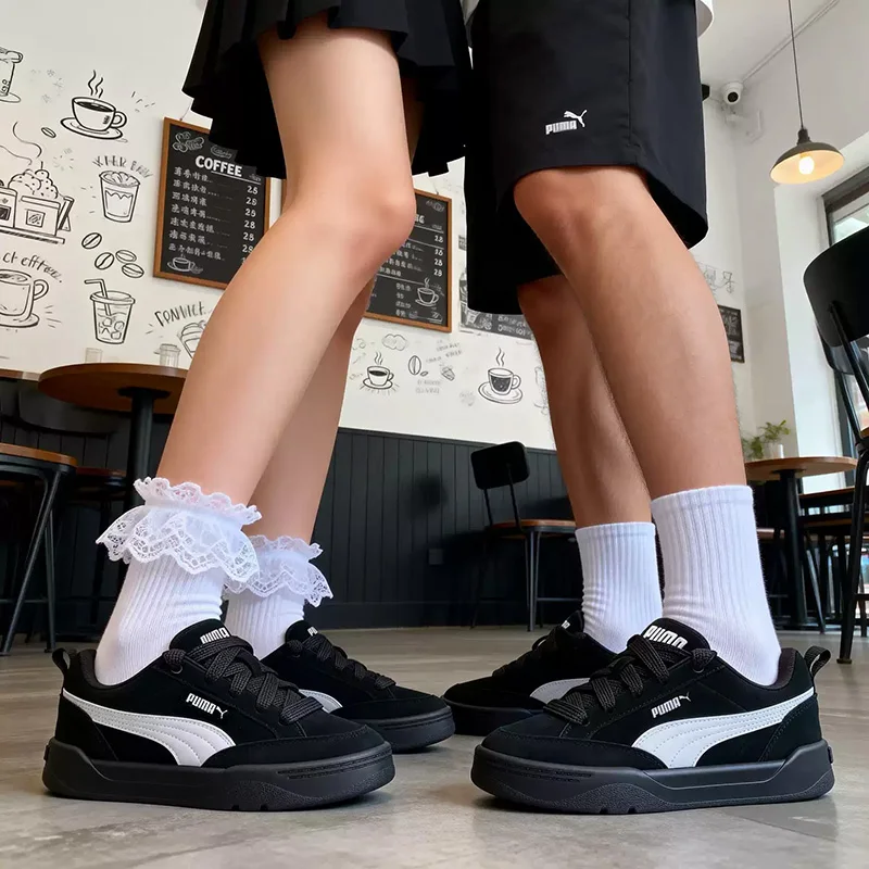 Puma official men's and women's shoes - Park black canvas shoes Summer style Casual - Comfortable Breathable shoes 401606-15