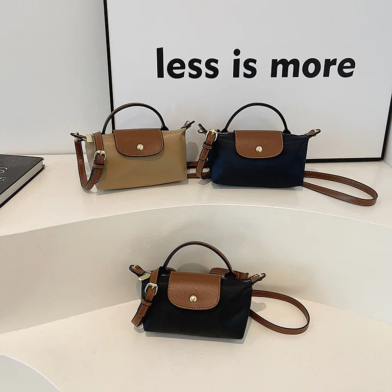 Small Handbag for Women New Niche Mini Hand-held Dumpling Bag High-end Nylon Fabric Shoulder and Crossbody Mobile Phone Bag