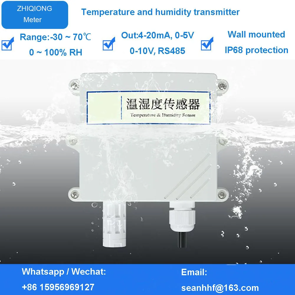 Imagem -05 - Industrial Sensor de Temperatura e Umidade Transmissor Chuva Analógica Alta Precisão em Co2 co Rs485 05v 010v 420ma
