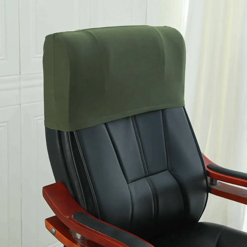 1PC Elastic Boss Chair Head Pillowcase Office Chair Back Cover Chair Head Protection Slipcover Solid Color Offfice Seat Case