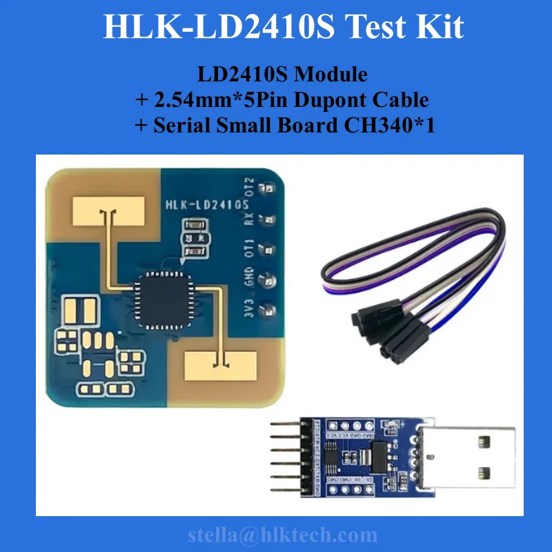 24GHz HLK-LD2410S Radar Sensor 0.1mA 3.3V Low power consumption Millimeter Wave Human Presence Detection Motion Switch LD2410S