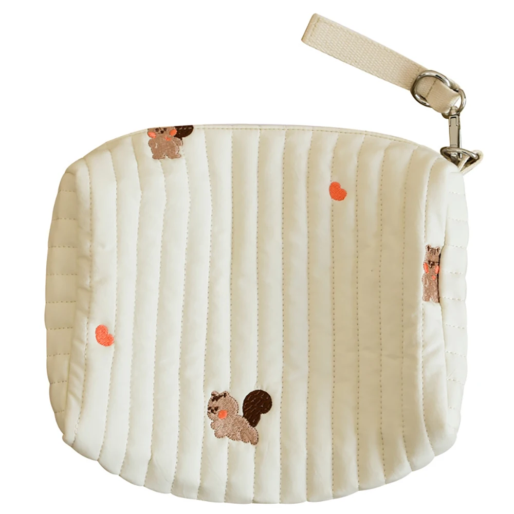 Bolso para cochecito de bebé de algodón acolchado bordado con cremallera Ins, bolsa para pañales, bolsa para botellas, bolso totalmente de algodón, usos múltiples