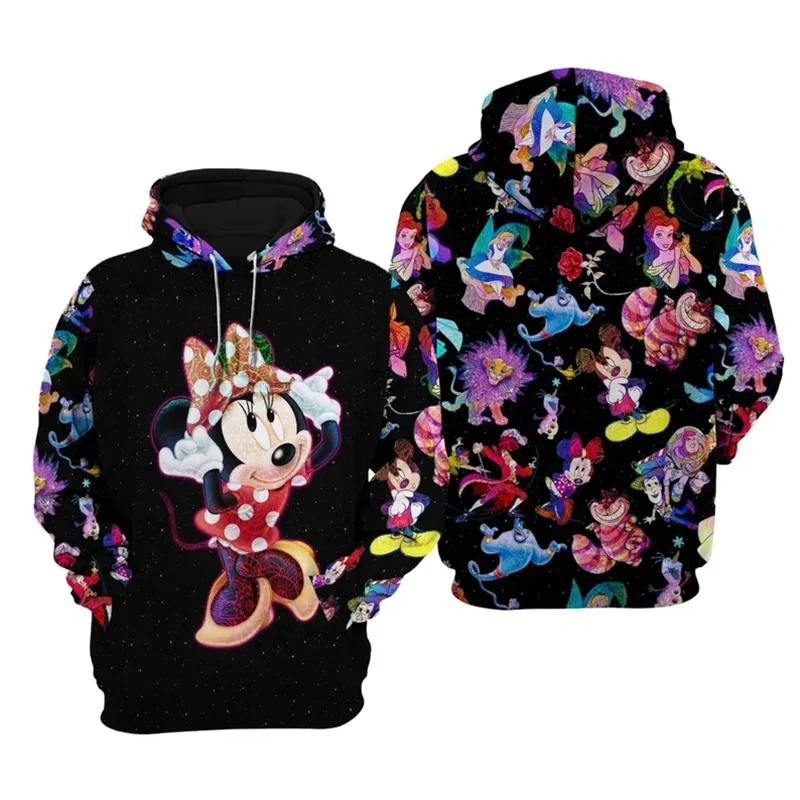 Minnie Mouse Galaxy Night Sky Pattern 3D Hoodie Disney Sweatshirt Casual Hoodie Unisex Cartoon Clothing MenWomen Children hoodie