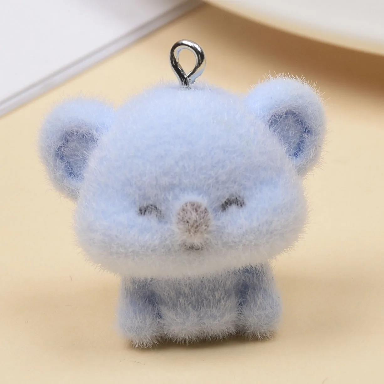 20pcs 3D Flocking Resin Cute Mini Koala Doll Cartoon Animal Charms For Keychain Necklace Earnings Making DIY Jewelry Accessories