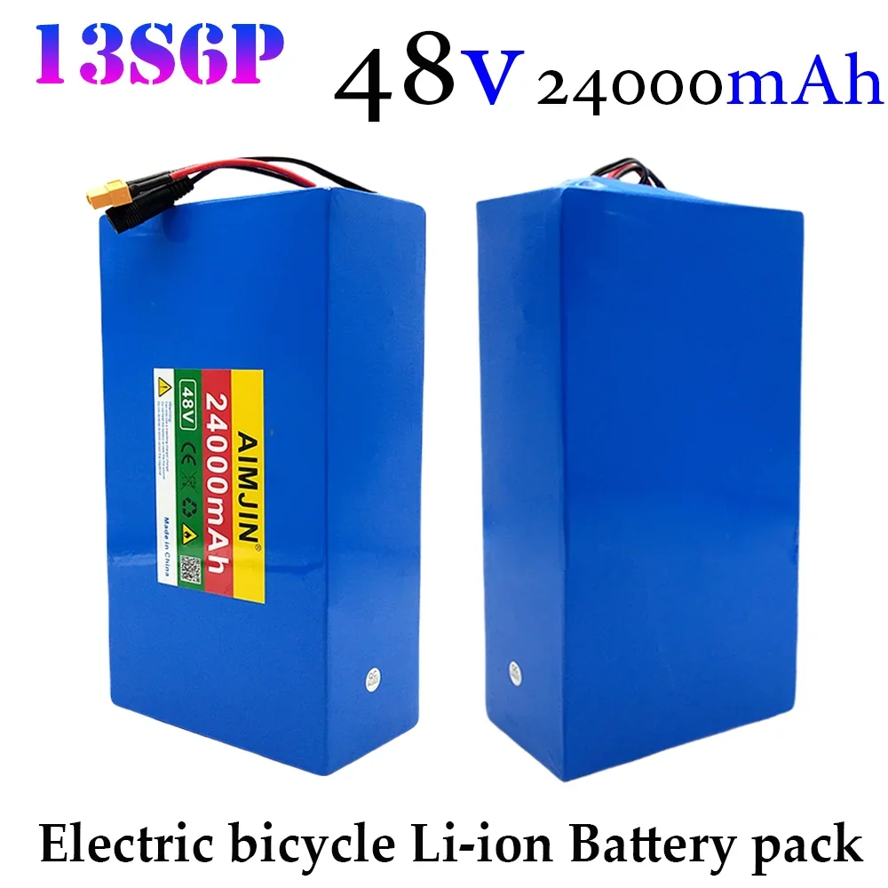 13S6P 48V 30000mAh 18650 Lithium Battery Pack 2000W Suitable for Electric Bicycle Battery Built in 50A BMS