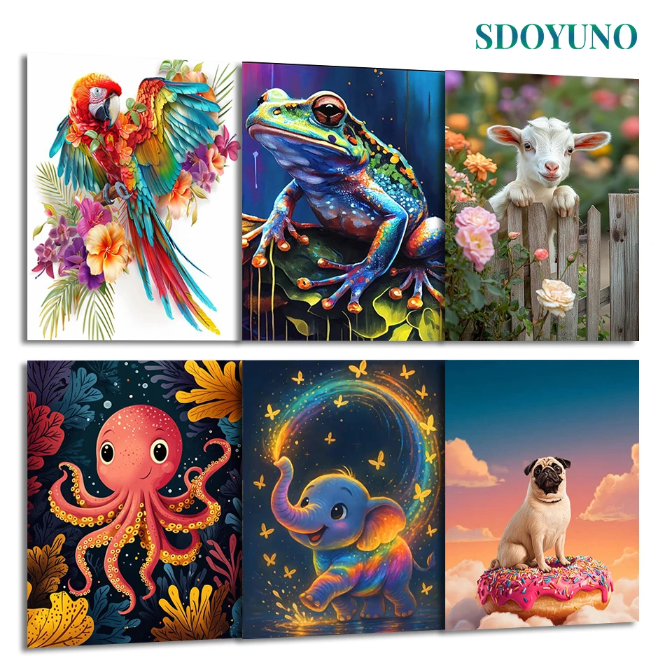 

SDOYUNO Painting By Numbers Draw For Adults Paint Pictures By Numbers Arts Crafts Diy Set Animals Wall Art Picture Room Decor