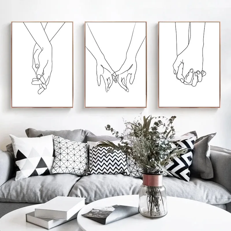 Nordic Couple Hug Kiss Posters and Prints Print Wall Art Picture Canvas Painting Wedding Anniversary Engagement Gift Home Decor