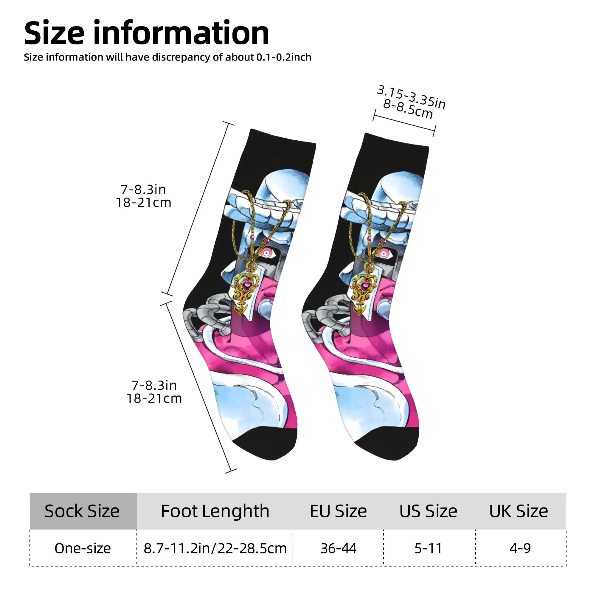 أنيمي جوجوس مغامرة غريبة الجوارب Kawaii جوارب الخريف المضادة للانزلاق الكبار الرجال الجوارب متوسطة لينة مخصصة الجري الجوارب