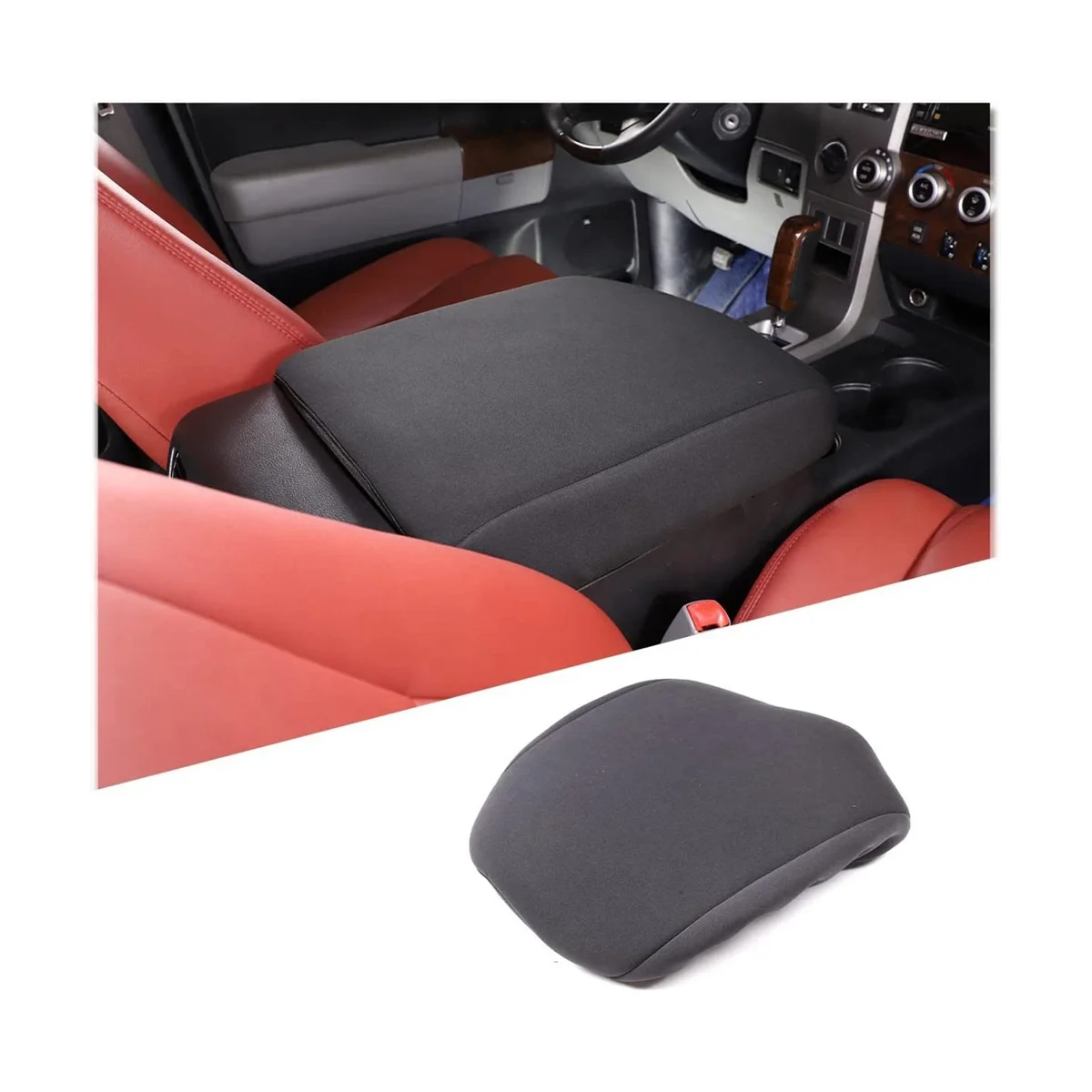 For Toyota Tundra 2007 2008 2009 2010 2011 2012 2013 Car Center Seat Armrest Box Protective Cover Accessories - Black