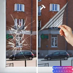 Película de ventana de seguridad UV transparente, vidrio a prueba de explosiones, vinilo protector antigolpes, vidrio templado, 2mil