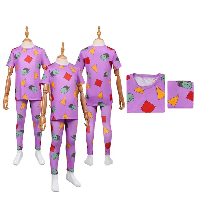 

Kids Hunters Zoey Cosplay Pajamas Costume Girls Demons Cartoon Turtle T-shirt Pants Sleepwear Halloween Carnival Party Suit