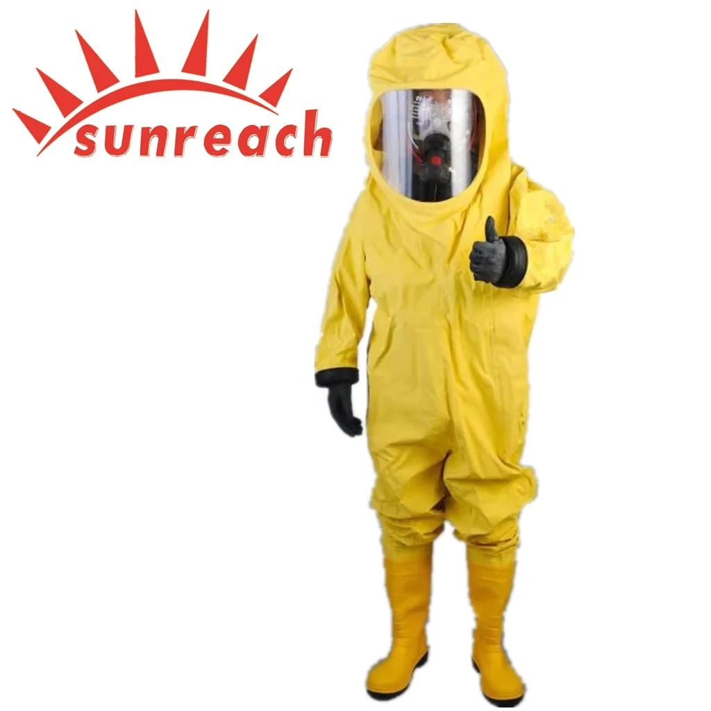 Gas-tight Acid and alkali resistant proof coverall radiation clothing Chemical Protective Suit