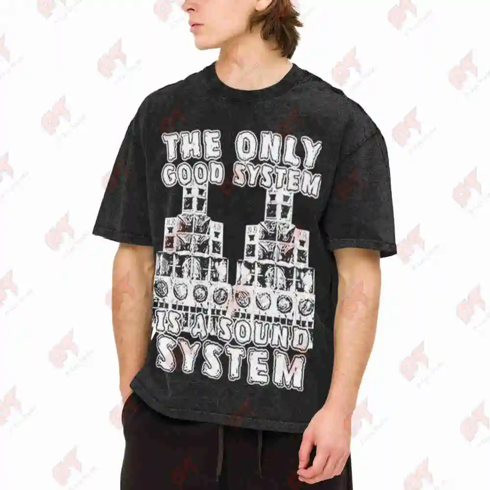 Free Party Tekno 23 Soundsystem Rave Vintage Washed Tee Pure Cotton T-Shirt
