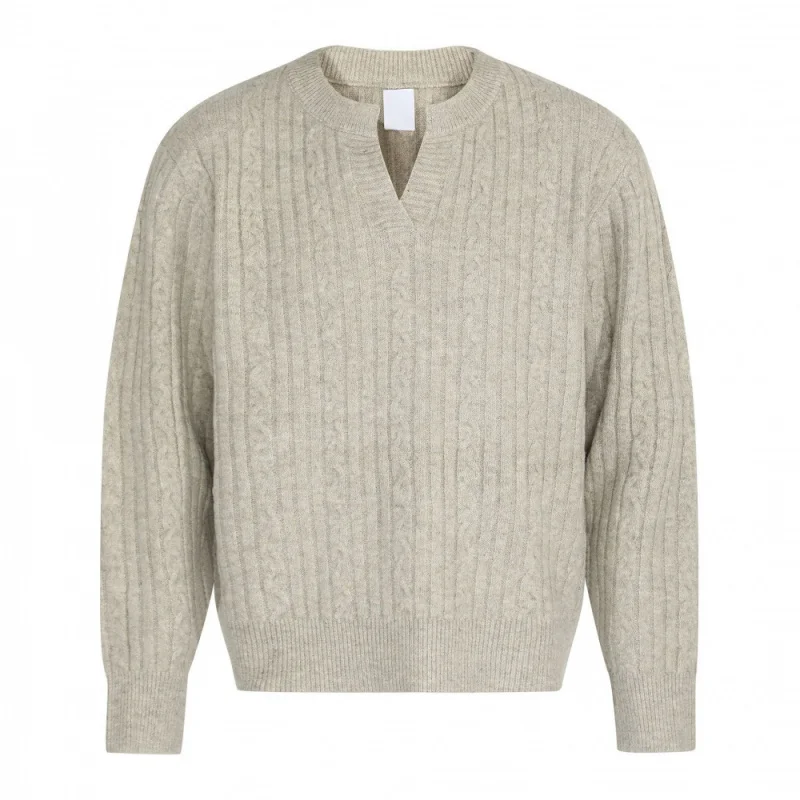 

Мужской бежевый свитер с v-образным вырезом, осень 2023, новый повседневный вязаный пуловер, топ