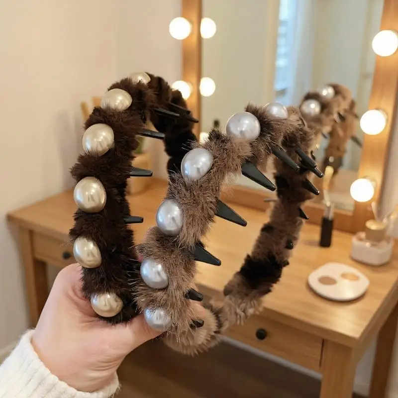 ربطة شعر من القطيفة غير قابلة للانزلاق للنساء، زينة شعر حلوة، عصابة رأس، إكسسوارات شعر عصرية #4