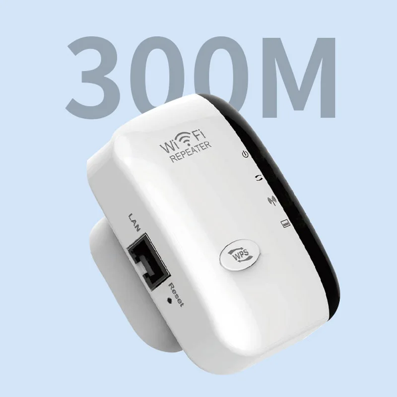 Repetidor inalámbrico amplificador de señal WiFi enrutador doméstico UE EE. UU. 300M penetración de pared larga distancia Compatible con múltiples dispositivos