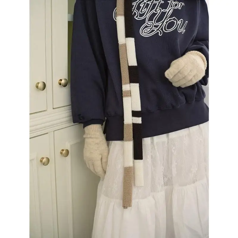 

652F женский элегантный шарф вязаный пояс для повседневной одежды вечерние реквизит для фотосессии свидание ночь 2000-е для