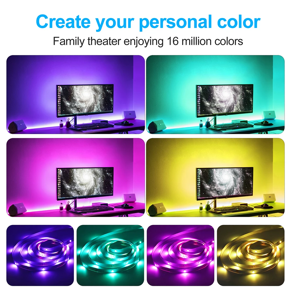 24V RGB 5M 10M 15M 20M Strip Light With 24 44keys Remote Control 3535 16LED/M Bluetooth Music Sync APP Room Party Decoration