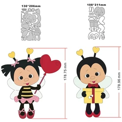 2023 nowy Bee Boy Girl balon z kokardą do cięcia metalu dla papier do scrapbookingu rzemiosła i tworzenie kartek nie wzór tłoczenia znaczków