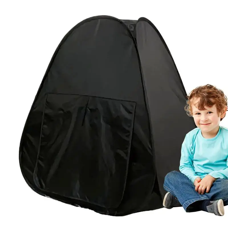 Sensory Tent Foldable Sensory Corner Playhouse Sensory Play Equipment Calm Down Corner Hideaway Play And Sleep Black Tent For